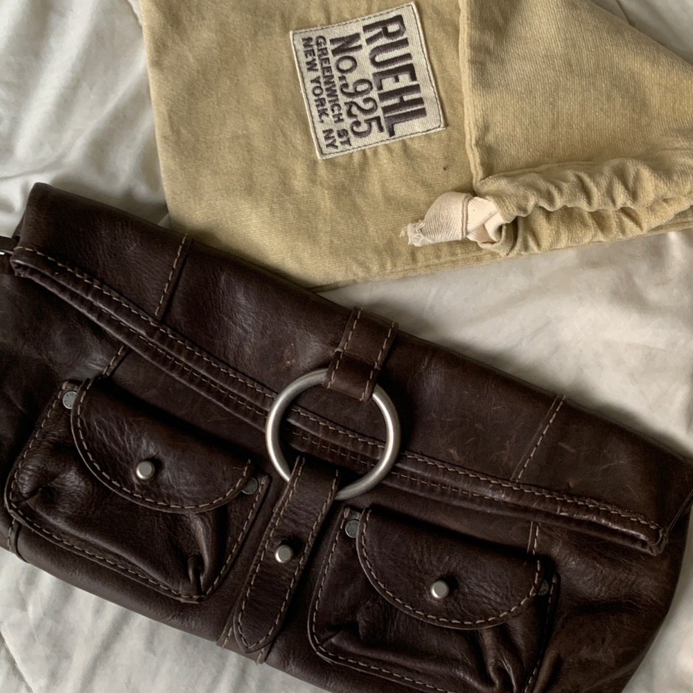 RARE Ruehl 925 genuine leather clutch